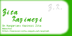 zita kazinczi business card